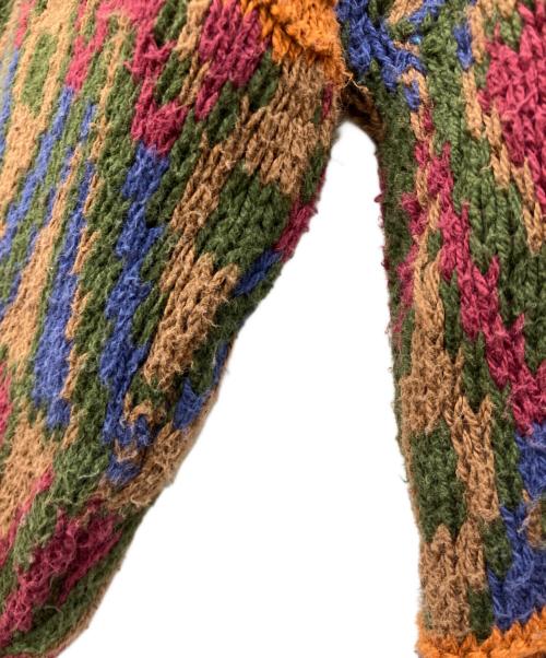 CHAPS RALPH LAUREN（チャップス ラルフローレン）CHAPS RALPH LAUREN (チャップス ラルフローレン) 総柄ニット　ネイティブ柄ニット　マルチカラークルーネックニット カーキ サイズ:Lの古着・服飾アイテム