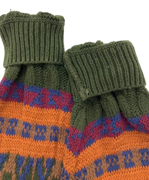 CHAPS RALPH LAUREN（チャップス ラルフローレン）CHAPS RALPH LAUREN (チャップス ラルフローレン) 総柄ニット　ネイティブ柄ニット　マルチカラークルーネックニット カーキ サイズ:Lの古着・服飾アイテム