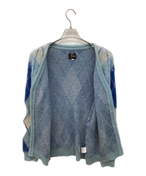 Needles（ニードルズ）Needles (ニードルズ) Mohair Cardigan - Argyle　モヘアカーディガン　アーガイル スカイブルー サイズ:Ｓの古着・服飾アイテム