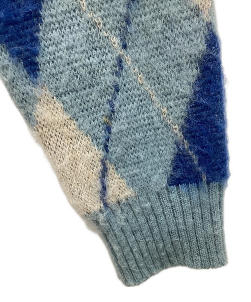 Needles（ニードルズ）Needles (ニードルズ) Mohair Cardigan - Argyle　モヘアカーディガン　アーガイル スカイブルー サイズ:Ｓの古着・服飾アイテム