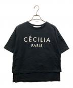 St.ceciliaセントセシリア）の古着「プリントTシャツ」｜ブラック