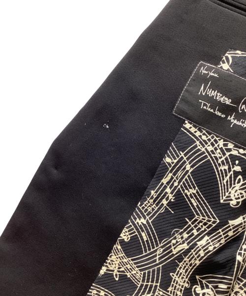 NUMBER (N)INE（ナンバーナイン）NUMBER (N)INE (ナンバーナイン) 07SS裏地音符柄テーラードジャケット ブラック サイズ:2の古着・服飾アイテム