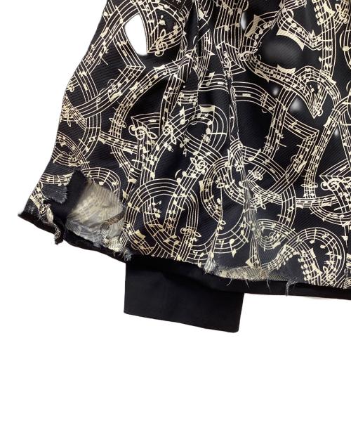 NUMBER (N)INE（ナンバーナイン）NUMBER (N)INE (ナンバーナイン) 07SS裏地音符柄テーラードジャケット ブラック サイズ:2の古着・服飾アイテム