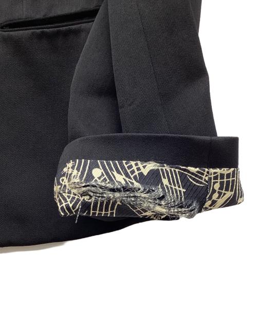 NUMBER (N)INE（ナンバーナイン）NUMBER (N)INE (ナンバーナイン) 07SS裏地音符柄テーラードジャケット ブラック サイズ:2の古着・服飾アイテム