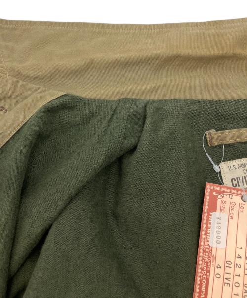 freewheelers（フリーホイーラーズ）freewheelers UTILITY JACKET　ユーティリティジャケット　	“1950s~ CIVILIAN MILITARY STYLE JACKET”　シビリアンミリタリースタイルジャケット カーキ サイズ:40の古着・服飾アイテム