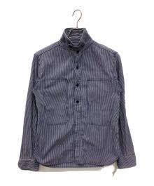 MOMOTARO JEANS（桃太郎ジーンズ）の古着「ストライプシャツ」｜ネイビー