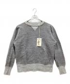 freewheelers×POWER WEARフリーホイーラーズ×パワーウェア）の古着「CUT OFF HOOD　両Vガゼットクルーネックスウェット」｜グレー