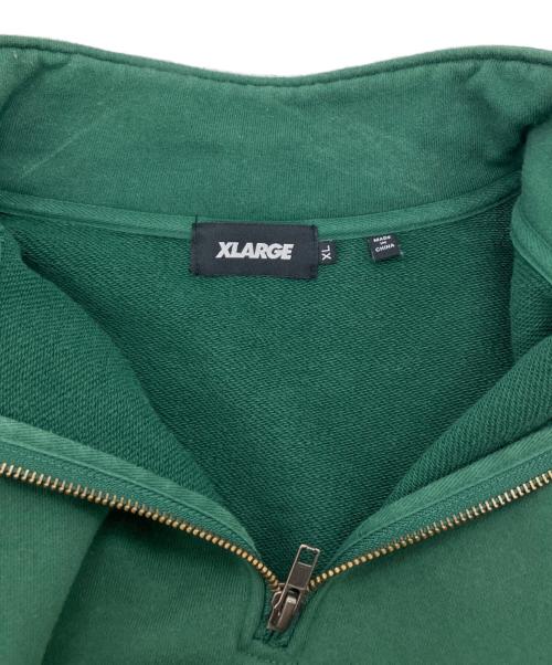 X-LARGE（エクストララージ）X-LARGE (エクストララージ) レコーズハーフジッププルオーバースウェット グリーン サイズ:XLの古着・服飾アイテム