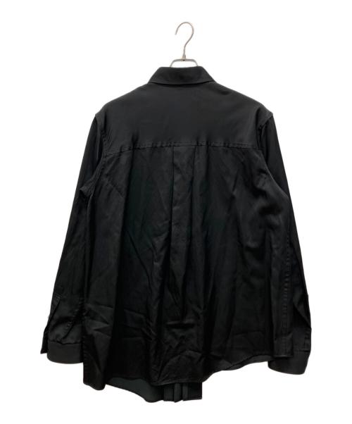 SOSHIOTSUKI（ソウシ オオツキ）SOSHIOTSUKI (ソウシ オオツキ) 21AW　ASYMMETRY EVENING SHIRT　レーヨン　長袖シャツ ブラック サイズ:46の古着・服飾アイテム