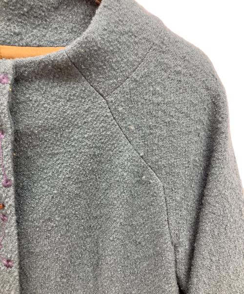 Sybilla（シビラ）Sybilla (シビラ) 刺繍ノーカラーコート グリーン サイズ:Mの古着・服飾アイテム