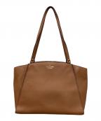 Kate Spadeケイトスペード）の古着「トートバッグ　ウォームジンジャーブレッド ブリム ペブルド レザー ラップトップ トート」｜ブラウン