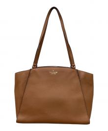 Kate Spade（ケイトスペード）の古着「トートバッグ　ウォームジンジャーブレッド ブリム ペブルド レザー ラップトップ トート」｜ブラウン