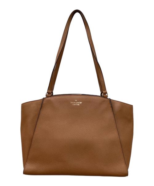 Kate Spade（ケイトスペード）Kate Spade (ケイトスペード) トートバッグ　ウォームジンジャーブレッド ブリム ペブルド レザー ラップトップ トート ブラウンの古着・服飾アイテム