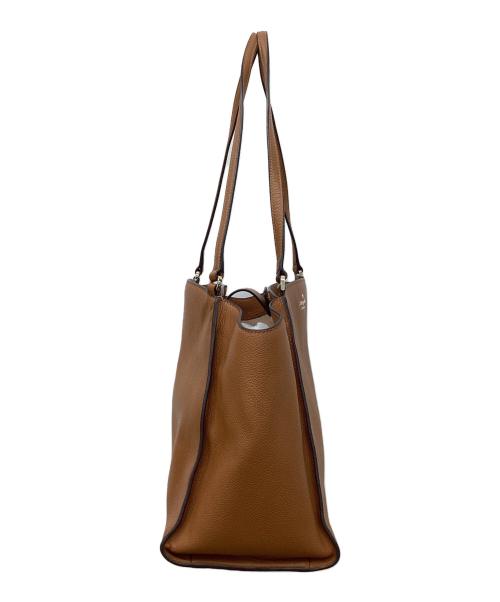 Kate Spade（ケイトスペード）Kate Spade (ケイトスペード) トートバッグ　ウォームジンジャーブレッド ブリム ペブルド レザー ラップトップ トート ブラウンの古着・服飾アイテム