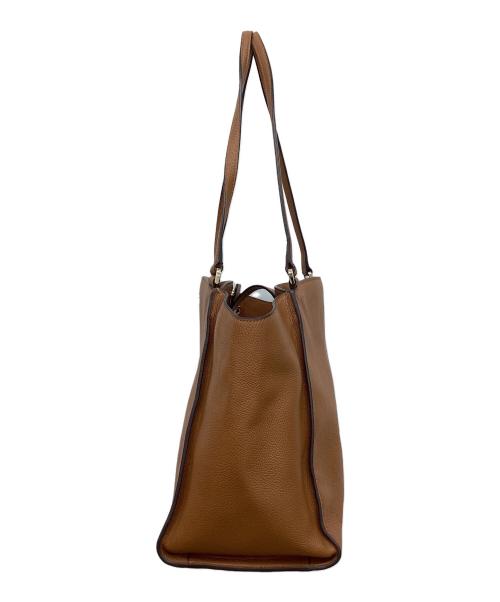 Kate Spade（ケイトスペード）Kate Spade (ケイトスペード) トートバッグ　ウォームジンジャーブレッド ブリム ペブルド レザー ラップトップ トート ブラウンの古着・服飾アイテム