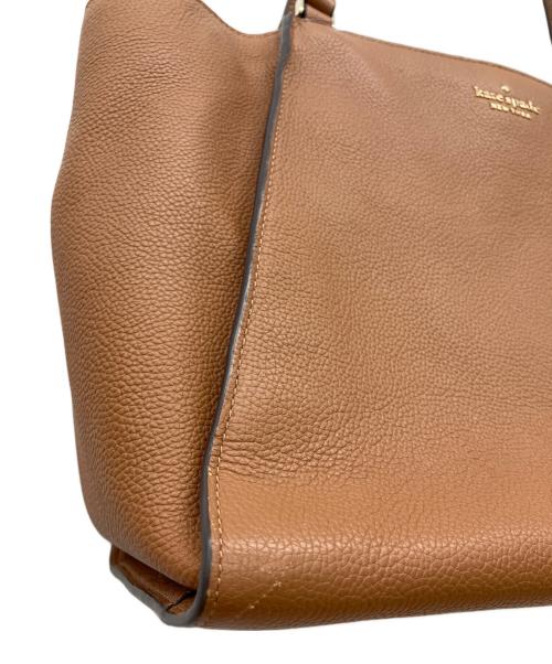 Kate Spade（ケイトスペード）Kate Spade (ケイトスペード) トートバッグ　ウォームジンジャーブレッド ブリム ペブルド レザー ラップトップ トート ブラウンの古着・服飾アイテム