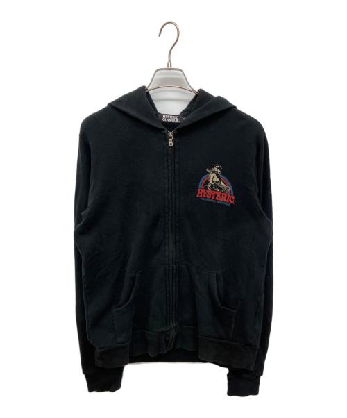 Hysteric Glamour（ヒステリックグラマー）Hysteric Glamour (ヒステリックグラマー) 両面プリント  バイクガールジップパーカー ブラック サイズ:Lの古着・服飾アイテム