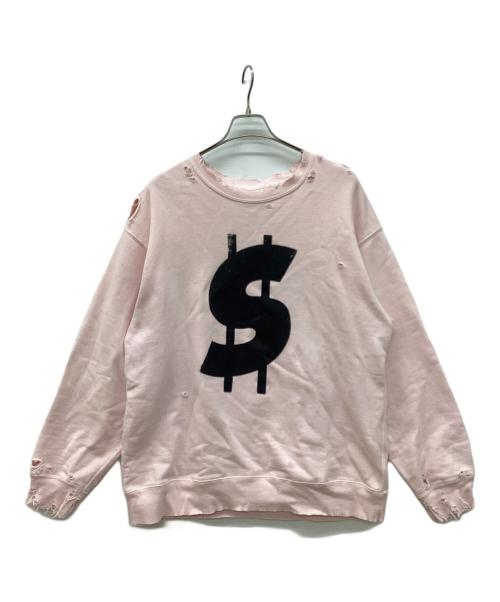 TEPPEI FURUYAMA（テッペイフルヤマ）TEPPEI FURUYAMA (テッペイフルヤマ) ダメージ加工スウェット　PULLOVER SWEAT / SP500 ピンク サイズ:-の古着・服飾アイテム