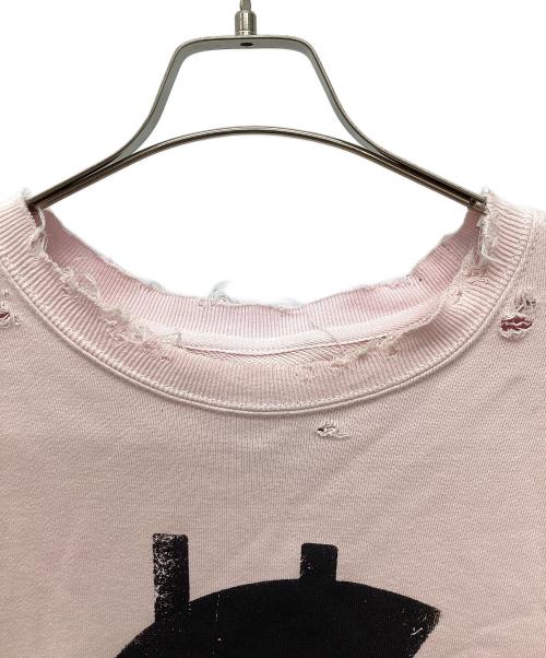TEPPEI FURUYAMA（テッペイフルヤマ）TEPPEI FURUYAMA (テッペイフルヤマ) ダメージ加工スウェット　PULLOVER SWEAT / SP500 ピンク サイズ:-の古着・服飾アイテム