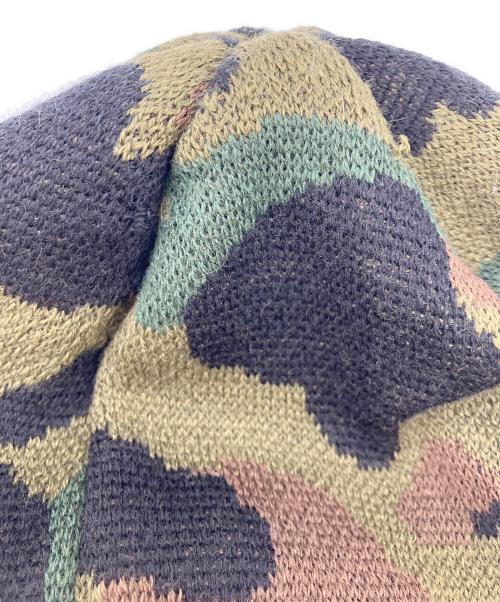 A BATHING APE（ア ベイシング エイプ）A BATHING APE (ア ベイシング エイプ) カモ柄ニットキャップ オリーブ サイズ:Fの古着・服飾アイテム