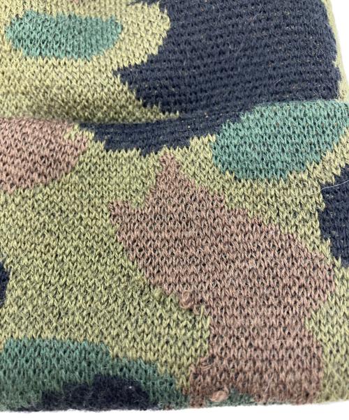 A BATHING APE（ア ベイシング エイプ）A BATHING APE (ア ベイシング エイプ) カモ柄ニットキャップ オリーブ サイズ:Fの古着・服飾アイテム