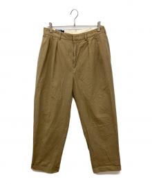 POLO RALPH LAUREN（ポロ・ラルフローレン）の古着「2タックグレンチェックスラックス」｜ベージュ