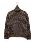 FENDI（フェンディ）の古着「ズッカ柄タートルネックニット」｜ブラック×ブラウン