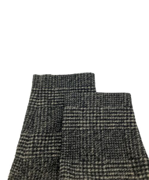 Spick and Span（スピック＆スパン）Spick and Span (スピックアンドスパン) Wスライバーノーカラーチェックポンチョコート ブラック サイズ:36の古着・服飾アイテム