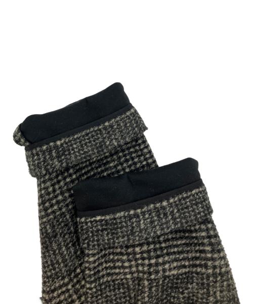 Spick and Span（スピック＆スパン）Spick and Span (スピックアンドスパン) Wスライバーノーカラーチェックポンチョコート ブラック サイズ:36の古着・服飾アイテム