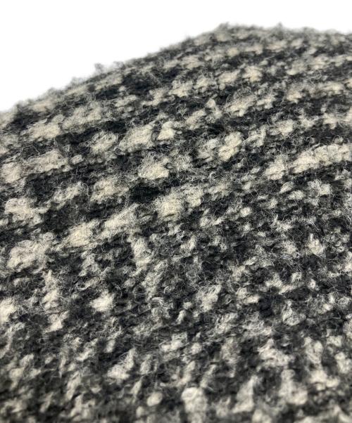 Spick and Span（スピック＆スパン）Spick and Span (スピックアンドスパン) Wスライバーノーカラーチェックポンチョコート ブラック サイズ:36の古着・服飾アイテム