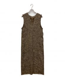 Adam et Rope（アダム エ ロペ）の古着「ツイードジャンパースカート」｜ブラウン