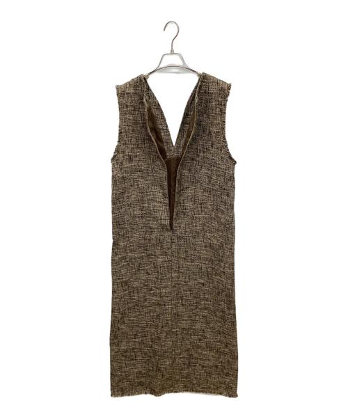 Adam et Rope（アダム エ ロペ）Adam et Rope (アダム エ ロペ) ツイードジャンパースカート ブラウン サイズ:Freeの古着・服飾アイテム