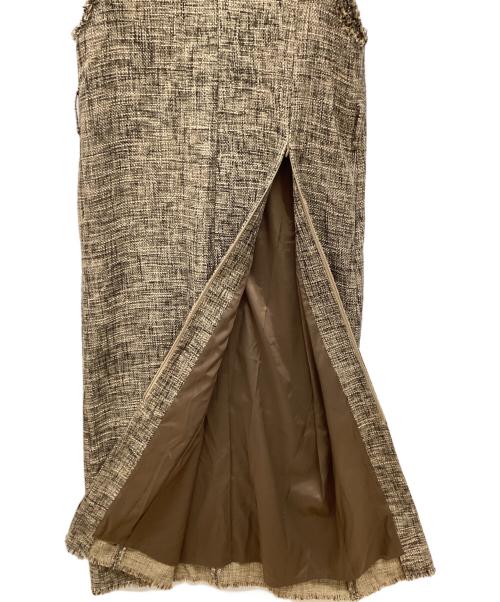 Adam et Rope（アダム エ ロペ）Adam et Rope (アダム エ ロペ) ツイードジャンパースカート ブラウン サイズ:Freeの古着・服飾アイテム