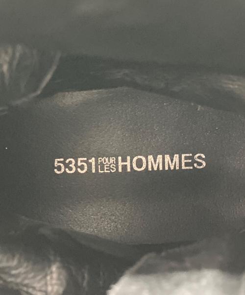 5351 pour les hommes（5351プールオム）5351 pour les hommes (5351プールオム) エンジニアブーツ　サイドジップブーツ ブラック サイズ:25㎝の古着・服飾アイテム