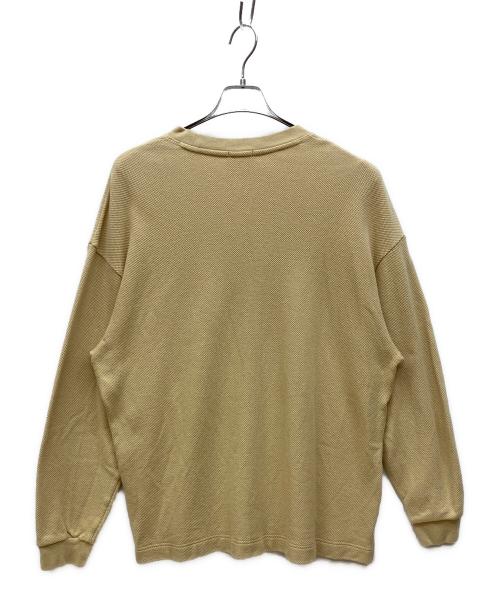 LACOSTE（ラコステ）LACOSTE (ラコステ) URBAN RESEARCH DOORS (アーバンリサーチドアーズ) 別注thick pique crew long-sleeve ロングスリーブカットソー ベージュ サイズ:Lの古着・服飾アイテム