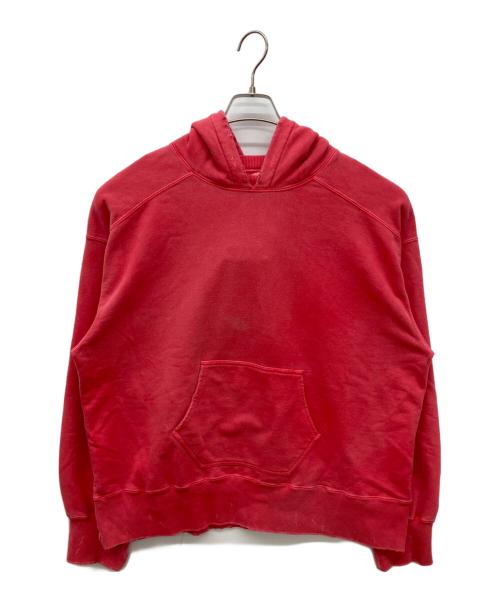ANCELLM（アンセルム）ANCELLM (アンセルム) DYED DAMAGE HOODDIE　ダイダメージフーディー レッド サイズ:2の古着・服飾アイテム