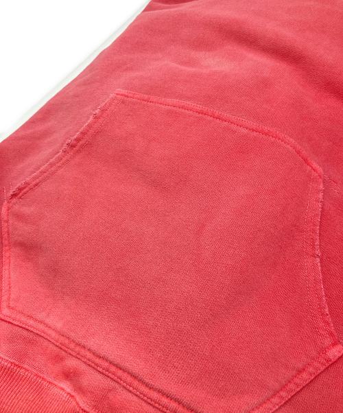 ANCELLM（アンセルム）ANCELLM (アンセルム) DYED DAMAGE HOODDIE　ダイダメージフーディー レッド サイズ:2の古着・服飾アイテム