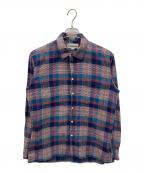 INDIVIDUALIZED SHIRTSインディビジュアライズドシャツ）の古着「MOJITO FIT　オープンカラーシャツ」｜ブルー×レッド