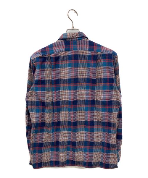 INDIVIDUALIZED SHIRTS（インディビジュアライズドシャツ）INDIVIDUALIZED SHIRTS (インディビジュアライズドシャツ) MOJITO FIT　オープンカラーシャツ ブルー×レッド サイズ:Mの古着・服飾アイテム