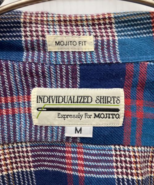 INDIVIDUALIZED SHIRTS（インディビジュアライズドシャツ）INDIVIDUALIZED SHIRTS (インディビジュアライズドシャツ) MOJITO FIT　オープンカラーシャツ ブルー×レッド サイズ:Mの古着・服飾アイテム