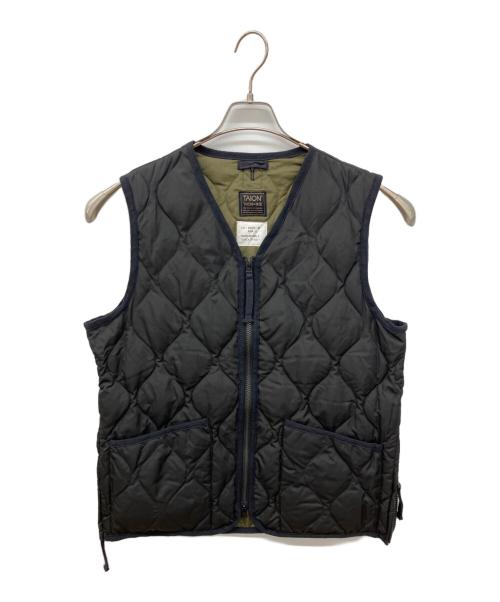 TAION（タイオン）TAION (タイオン) CR-MILITARY HOODIE　ミリタリーフーデットダウンベストセットコート ブラック サイズ:Lの古着・服飾アイテム
