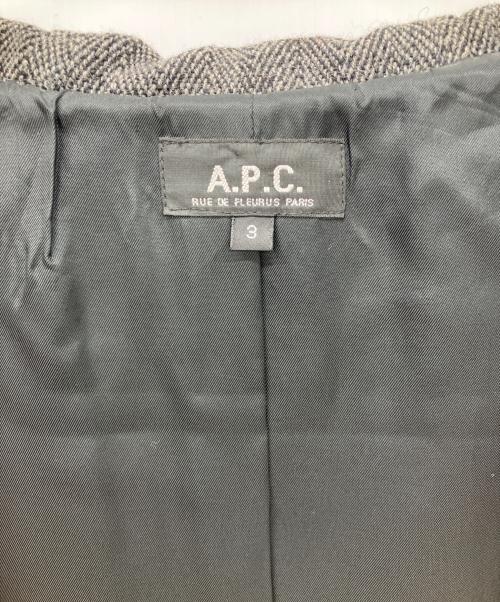 A.P.C.（アーペーセー）A.P.C. (アーペーセー) オールドヘリンボーンメルトンコート グレー サイズ:3の古着・服飾アイテム
