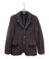 COMME des GARCONS HOMME PLUS（コムデギャルソンオムプリュス）の古着「02AWウール縮絨ストライプ3B ジャケット」｜グレー
