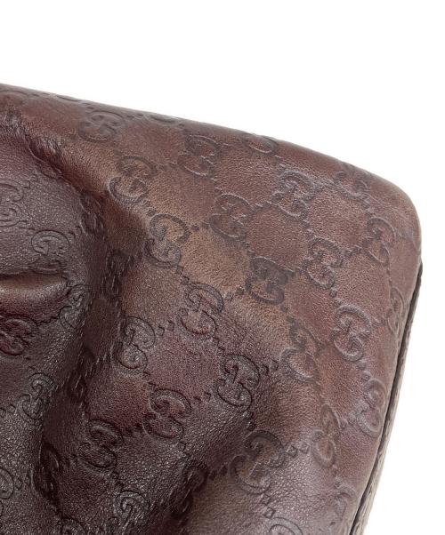 GUCCI（グッチ）GUCCI (グッチ) グッチシマレザートートバッグ　ハンドバッグ ブラウンの古着・服飾アイテム