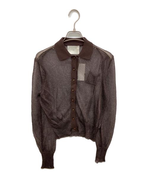 TAN（タン）TAN (タン) メタリック 和紙混 カーディガン ブラック サイズ:FREEの古着・服飾アイテム