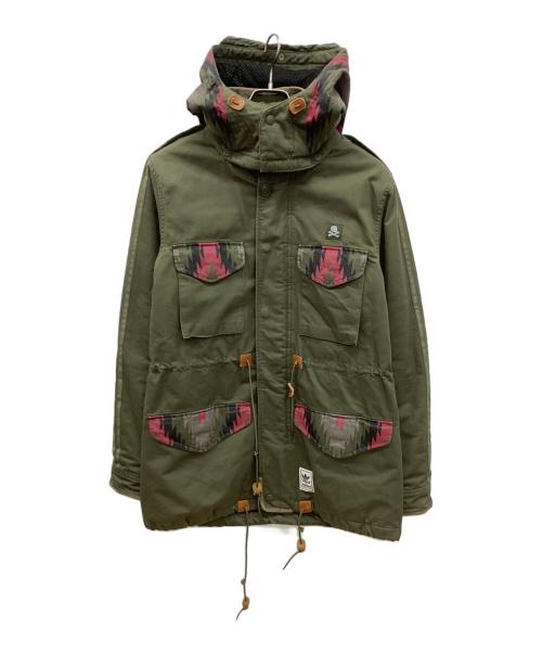 adidas Originals（アディダスオリジナル）adidas originals (アディダスオリジナル) NEIGHBORHOOD (ネイバーフッド) コラボミリタリージャケット　 カーキ サイズ:Lの古着・服飾アイテム