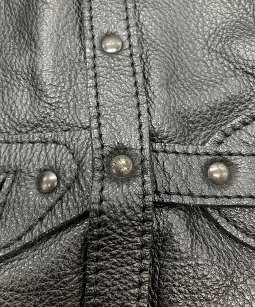 FLORIAN DENICOURT（フロリアンデュニクール）FLORIAN DENICOURT (フロリアンデュニクール) レザートートバッグ ブラックの古着・服飾アイテム