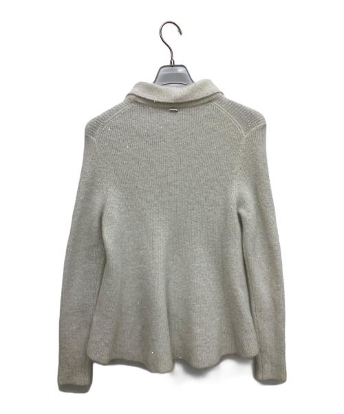 Mila Owen（ミラオーウェン）Mila Owen (ミラオーウェン) 衿付きペプラムニット ホワイト サイズ:1の古着・服飾アイテム