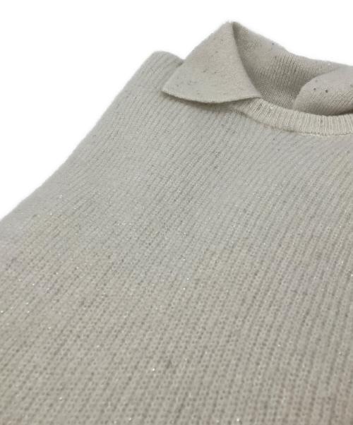 Mila Owen（ミラオーウェン）Mila Owen (ミラオーウェン) 衿付きペプラムニット ホワイト サイズ:1の古着・服飾アイテム