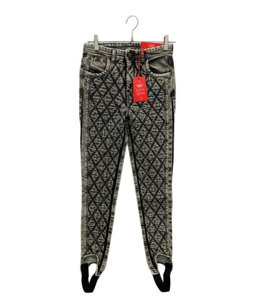 DIESEL（ディーゼル）DIESEL (ディーゼル) ダイヤモンドパターン デニムパンツ グレー サイズ:63.5cm (W25) 未使用品の古着・服飾アイテム